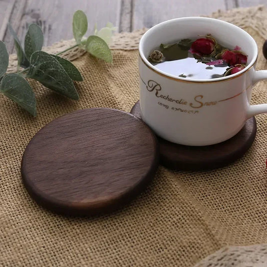 8.8Cm round Wooden Slice Cup Mat Coaster Tea Coffee Mug Drinks Holder for DIY Tableware Decor Durable Kitchen Decor Home