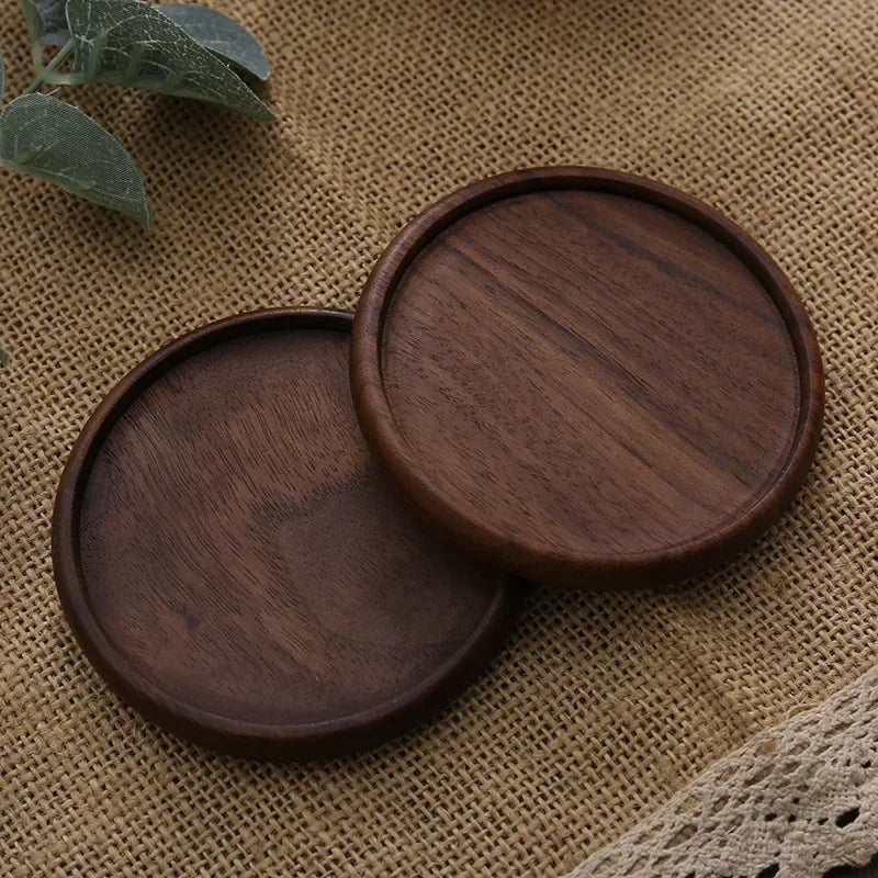 8.8Cm round Wooden Slice Cup Mat Coaster Tea Coffee Mug Drinks Holder for DIY Tableware Decor Durable Kitchen Decor Home