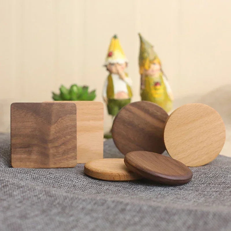 8.8Cm round Wooden Slice Cup Mat Coaster Tea Coffee Mug Drinks Holder for DIY Tableware Decor Durable Kitchen Decor Home