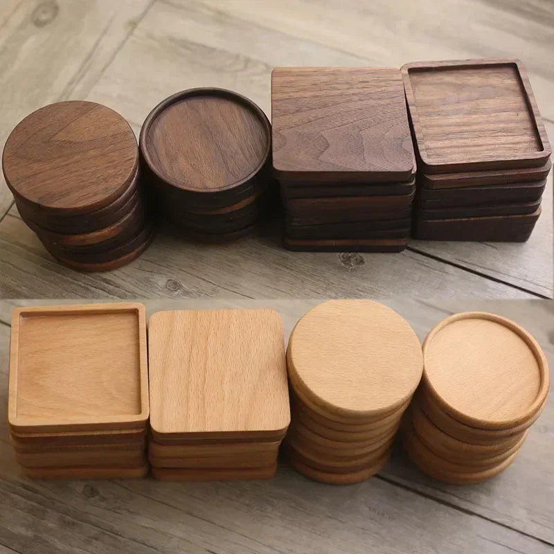 8.8Cm round Wooden Slice Cup Mat Coaster Tea Coffee Mug Drinks Holder for DIY Tableware Decor Durable Kitchen Decor Home