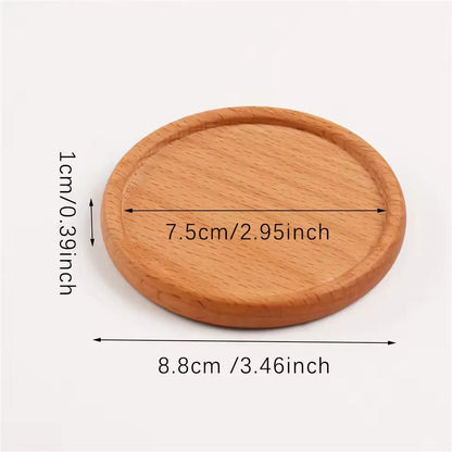 8.8Cm round Wooden Slice Cup Mat Coaster Tea Coffee Mug Drinks Holder for DIY Tableware Decor Durable Kitchen Decor Home