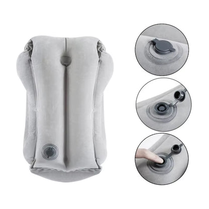 Upgraded Inflatable Travel Pillow – Headrest & Chin Support for Airplane, Car, Office & More