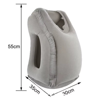 Upgraded Inflatable Travel Pillow – Headrest & Chin Support for Airplane, Car, Office & More